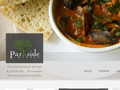 New Parkside Market Website food restaurant website website design