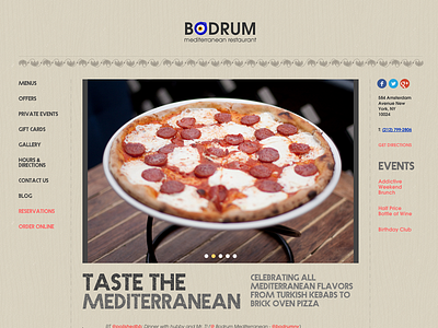 Bodrum Mediterranean Restaurant design food pizza responsive website website design wordpress