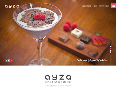 Ayza Wine & Chocolate Bar design parallax responsive responsive design restaurant website website design wine bar