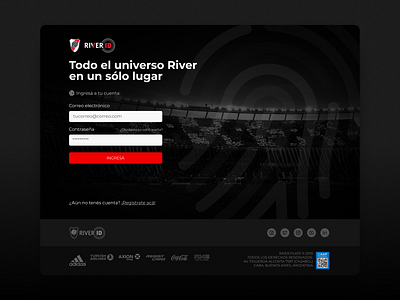 ⚽ River ID | Login argentina design football football club landing page login login page river river plate ui web