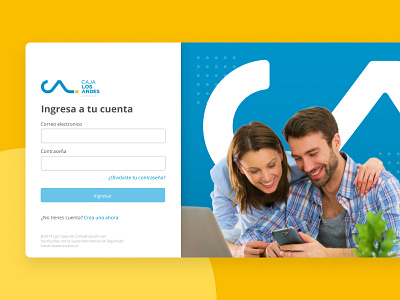 Caja Los Andes: Services - Login chile design login login page ui web website