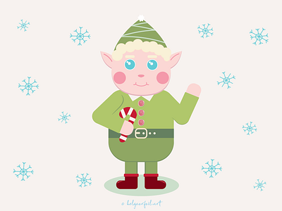 christmas elf christmas cute elf flat illustration vector winter