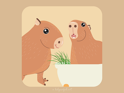 capybaras animals animals art capybara cartoon cartoon style childrens illustration cute cute style flat flat illustration friend friendship illustration illustration for children illustration for kids kid vector vector illustration