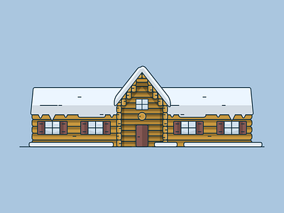 Grand Chalet 2d chalet flat house illustration minimal mountain snow wooden