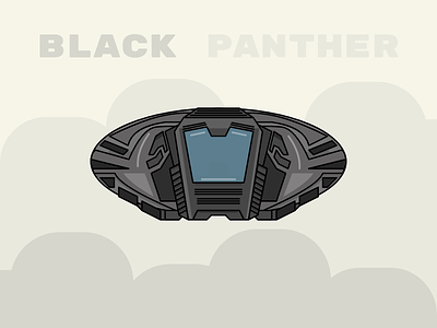 Wakanda Spaceship 2d africa black blackpanther flat illustration minimal panther spaceship wakanka