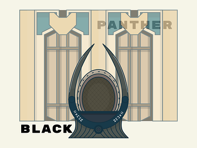 Black Panther Throne 2d africa artdeco black flat illustration marvel minimal panther throne wakanda
