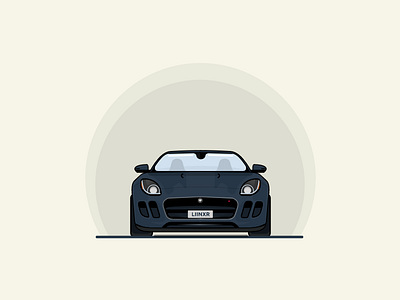 Jaguar F-Type 2d brand car dark f type flat ftype illustration jaguar minimal