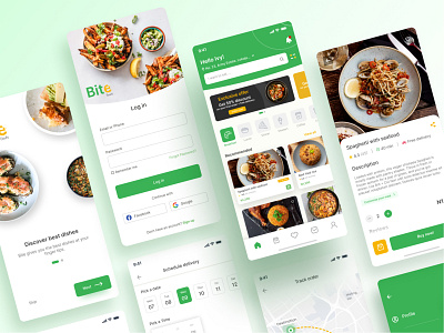 Food ordering app for Bite foods experience food app food ordering app graphic design ideas illustration landing page product design screens ui uiux uiux design ux