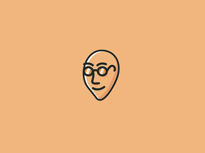 egghead? bald brand caricature cartoon character concept design egg funny glasses head human illustration logo person vector