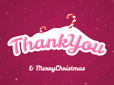 Thank you candy christmas ice invite