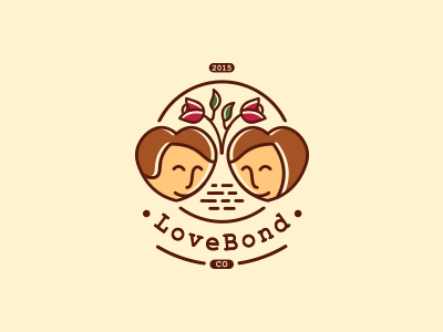 Love Bond flower heart logo love