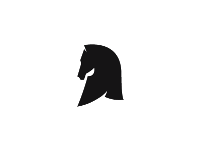 look again, what do you see? black concept contrast helmet horse logo sparta spartan white space