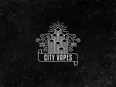 city vapes black brand concept illustration line logo smoke vapes