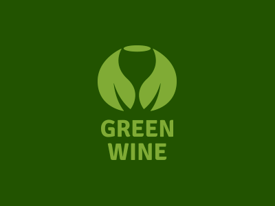 Green Wine brand concept design green illustration leaf logo negative space vector wine