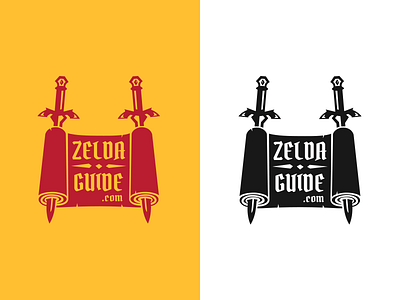 Zeldaguide brand concept design game illustration logo scroll sword vector yellow zelda