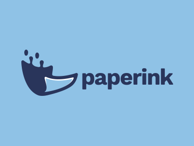 paperink negative space negativespace blue publishing ink paper vector branding design concept brand illustration logo