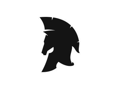 CŌLINATE animal black brand branding concept design helmet horse illustration logo negative space old spartan vector warrior