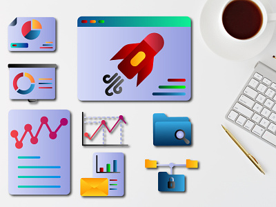 Business icon business design flat gradient icon icons office vector