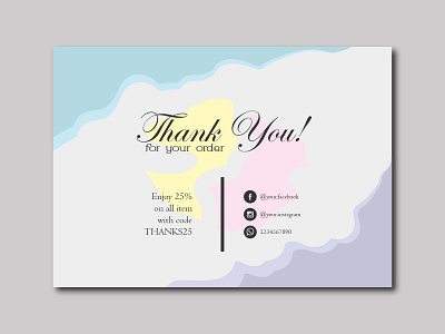 Thank you card in pastel colors aesthetic branding business design graphic design greting card thank you card