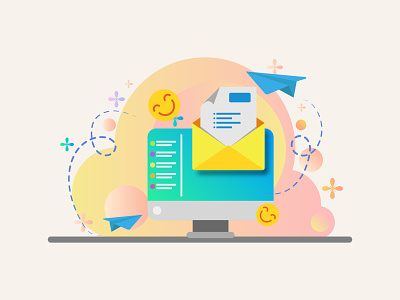 inbox branding computer design envelope flat graphic design illustration mail message vector