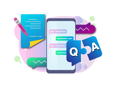 QnA answer design flat graphic design illustration question vector