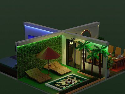 3D House design in blender 3d 3dmodel animation artwork blender design graphic design house design illustration isometric lowpoly