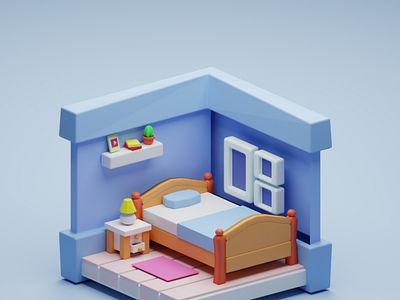 3D Bedroom made in blender