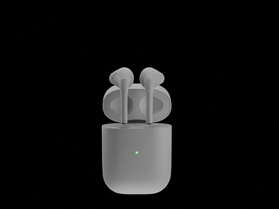 Realistic 3D rendering of an Apple airpod