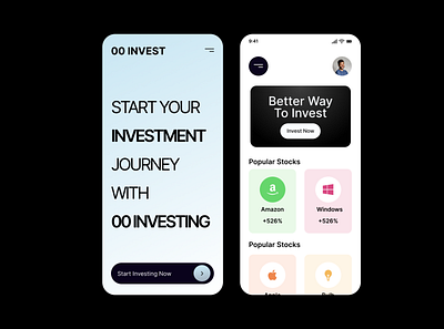 Investment App app design illustration ui ux vector