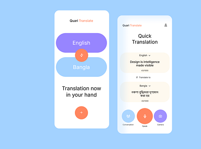 Translation App app design illustration ui ux vector