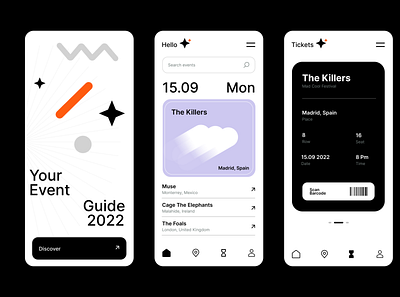 Event Guide App app design ui ux vector