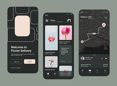 Flower Delivery App app design illustration ui ux vector