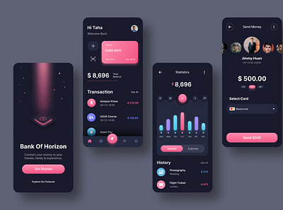 Bank Of Horizon app design ui ux vector