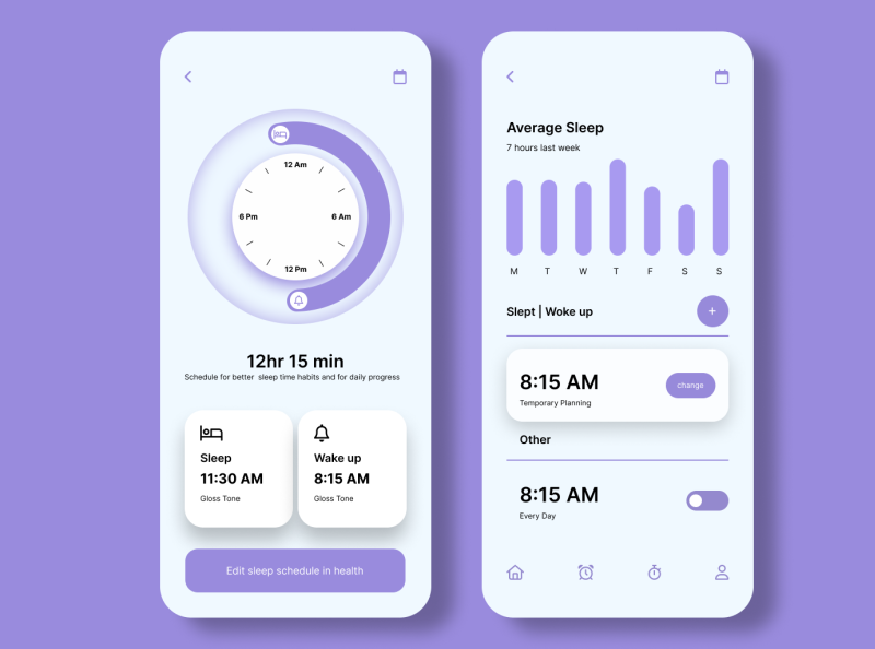 Sleep Schedule App by Taha Tariq on Dribbble