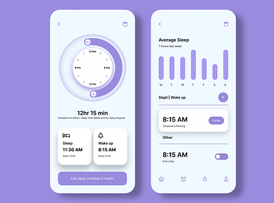 Sleep Schedule App app design illustration ui ux vector