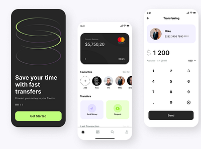 Bank App GB app design illustration ui ux vector