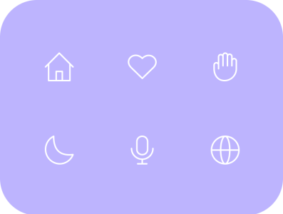 Thin minimalistic rounded icons