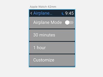 DailyUI - #007 - Settings (Apple Watch/Airplane Mode) 007 applewatch dailyui