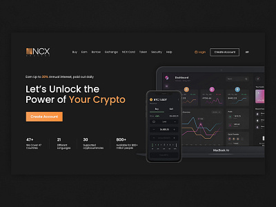 NCX Brokers | Cryptocurrency Exchange Landing Page (Header) branding creative design credit card crypto crypto design cryptocurrency cryptocurrency web design cryptocurrency website design designer graphic design header design illustration landing page landing page design technology ui web design webpage website