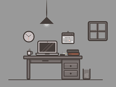Desk Scenery Illustration