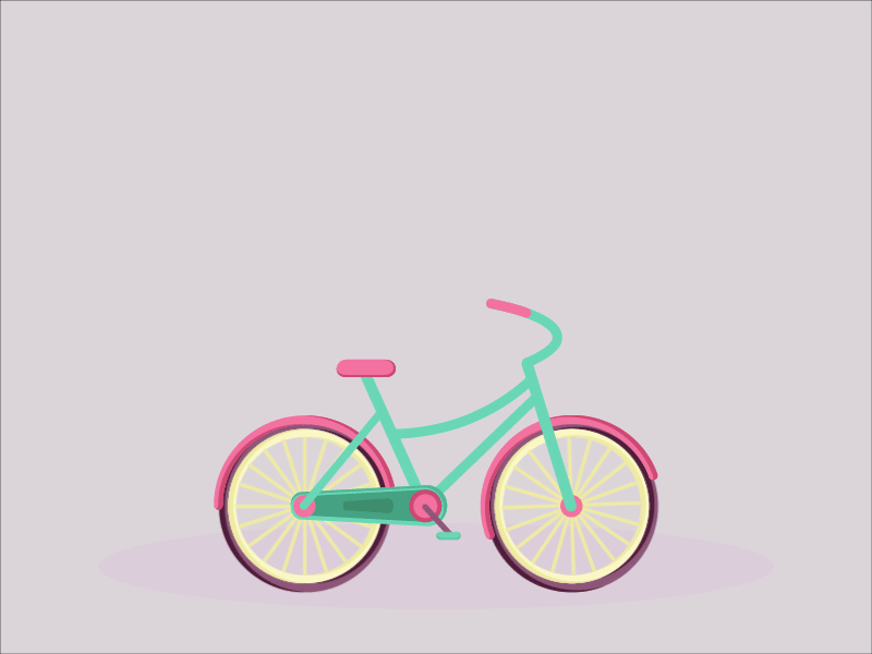 Animated Children's Colorful Bicycle animated animation art bicycle design designer graphics idea illustration inspiration vector