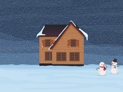 Winter House Illustration christmas design designer drawing graphics graphics design house illustration idea illustration inspiration snowman