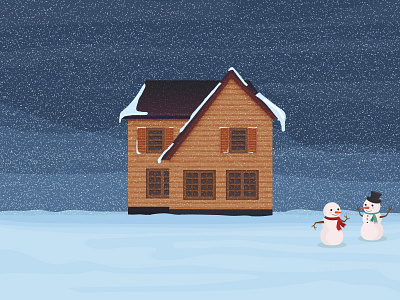 Winter House Illustration