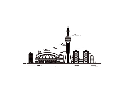 Toronto Skyline buildings canada design designer drawing flat design graphic graphic design illustration minimal scenery vector