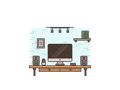 Desk Setup Illustration