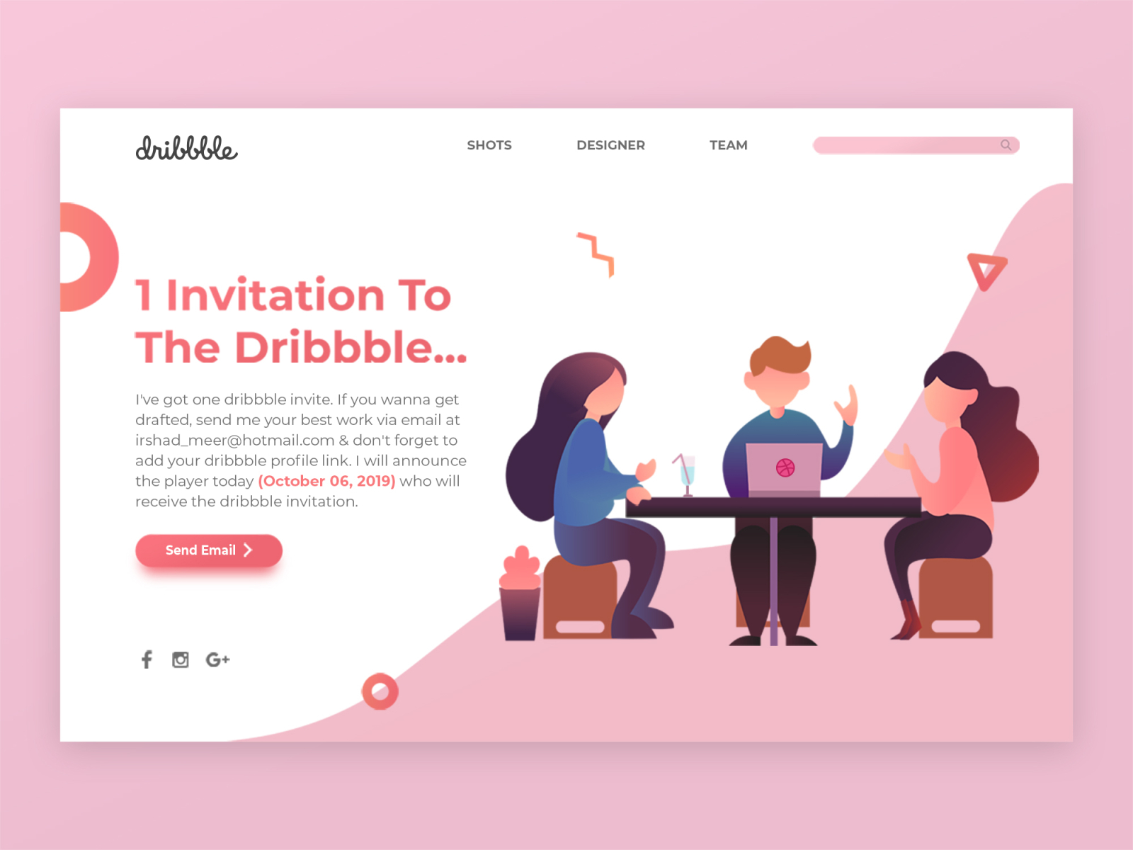 1 Dribbble Invite By Irshad Meer On Dribbble