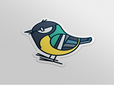 Holographic Tomtit ) birds denyloba free holographic mascot sticker mule stickers vector