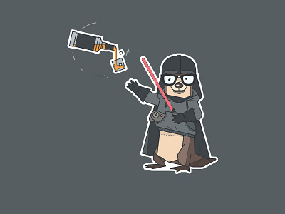 Darth Otter cartoon dark side darth vader mascot nerd otter power space star wars stickers vector whiskey