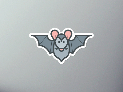 Vespertilio Murinus ;) bat cartoon denyloba flat mascot playoff sticker sticker mule vector