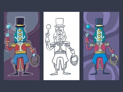 MOONY SHROOMY CIRCUS ;) character circus denyloba funny mascot moony shroomy circus process sketch vector